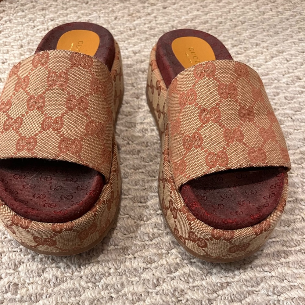 Gucci Platform Slides Gem
